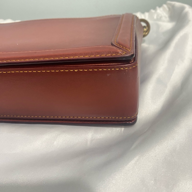 COACH 塗層帆布Chain Shoulder金 扣肩背袋-14