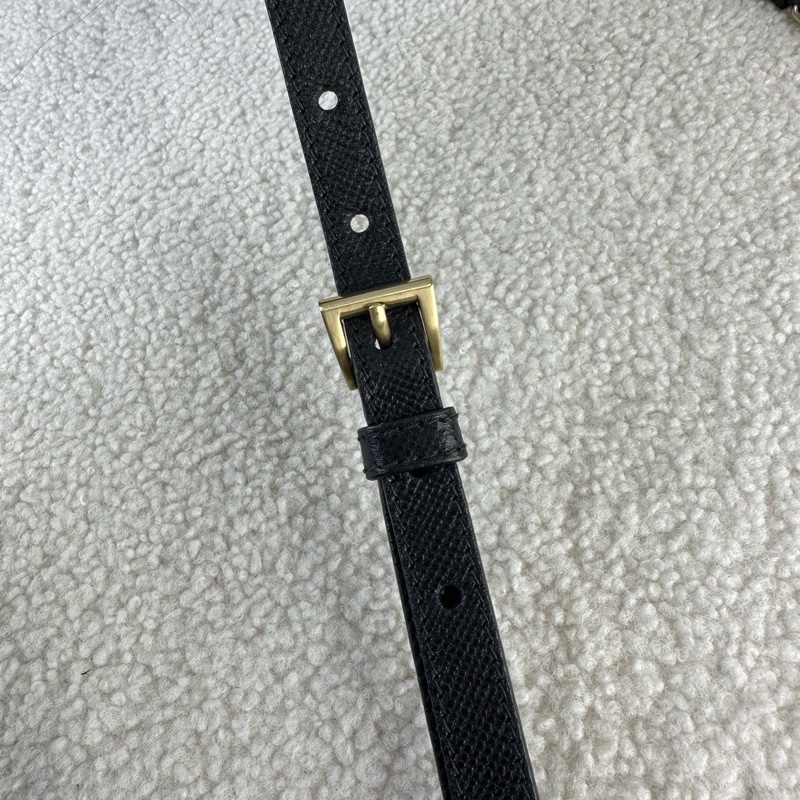 PRADA 熊貓拼色托特包 手提包 有肩帶可斜挎 白色牛皮拼黑色帆布 尺寸約33*24 款式稀有-28