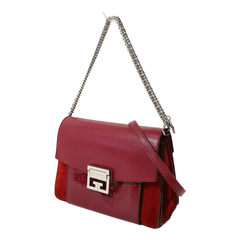 GIVENCHY 牛皮皮革Chain Shoulder銀扣鏈帶肩背袋-2