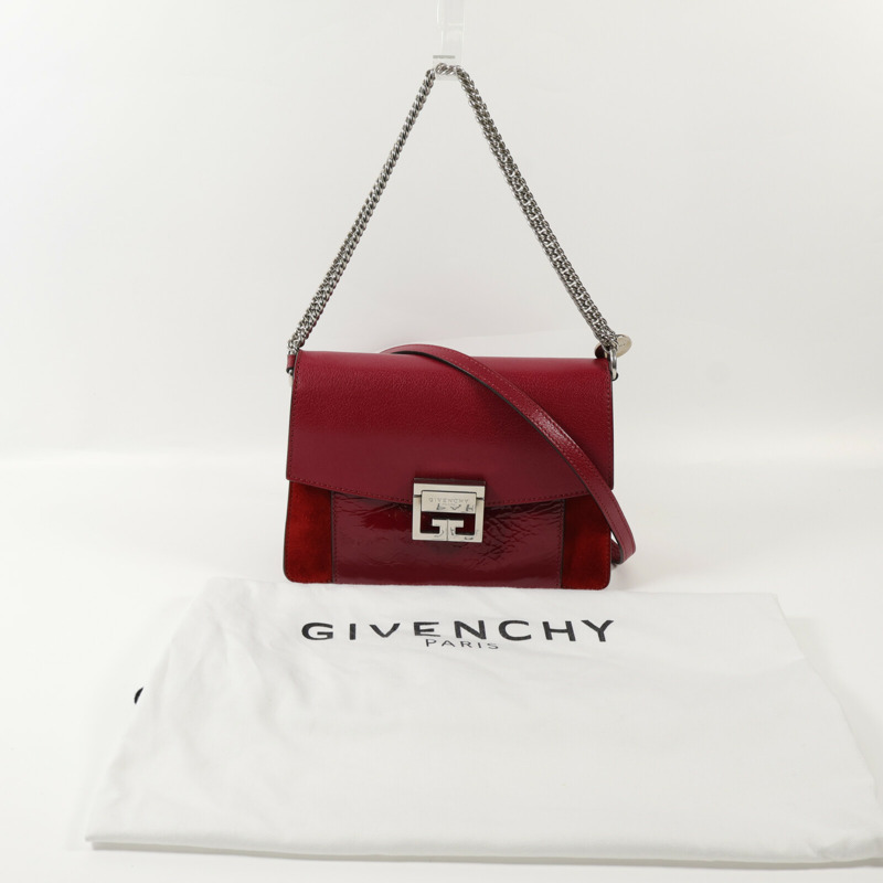 GIVENCHY 牛皮皮革Chain Shoulder銀扣鏈帶肩背袋-3