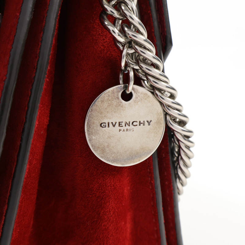 GIVENCHY 牛皮皮革Chain Shoulder銀扣鏈帶肩背袋-12