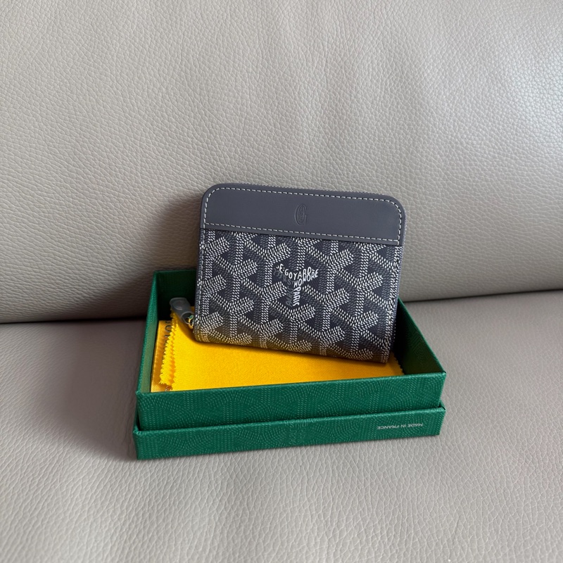 「M.Y精品」 goyard 經典大ㄇ拉 拉鏈錢包 灰 送禮🎁-0