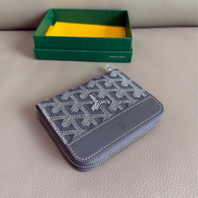 「M.Y精品」 goyard 經典大ㄇ拉 拉鏈錢包 灰 送禮🎁-4