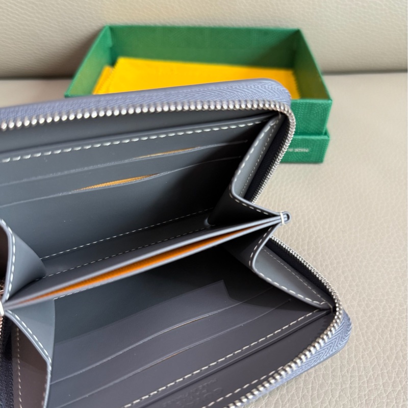 「M.Y精品」 goyard 經典大ㄇ拉 拉鏈錢包 灰 送禮🎁-5