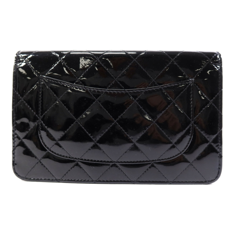 CHANEL 漆皮皮革WOC Wallet On Chain銀扣鏈帶肩背袋-1
