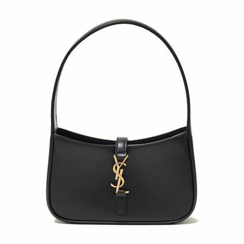 SAINT LAURENT Saint Laurent 黑色 Monogram HOBO 5A7 QUEENS 皮革包 710318 2R20W