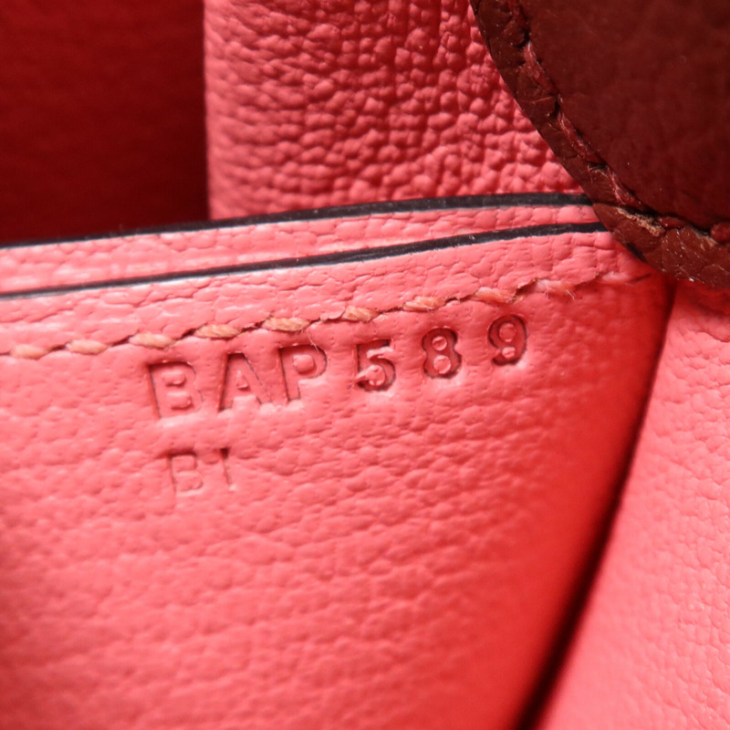 HERMES Evercolor/Chevre皮革Roulis Mini銀扣肩背袋Rouge H-7