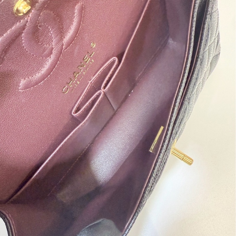 Chanel CF23 黑金荔枝牛 晶片款-14