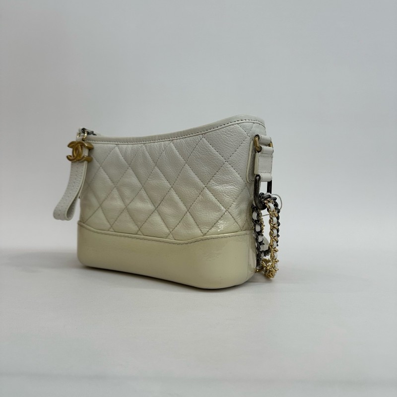 Chanel 白色漸變色流浪包小號 肩背包-1