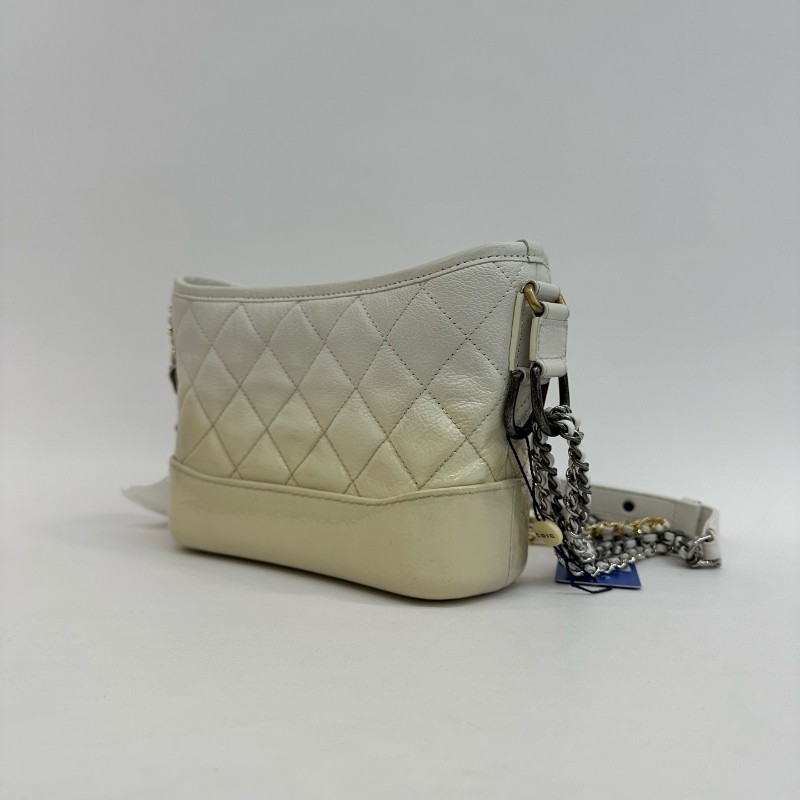 Chanel 白色漸變色流浪包小號 肩背包-2