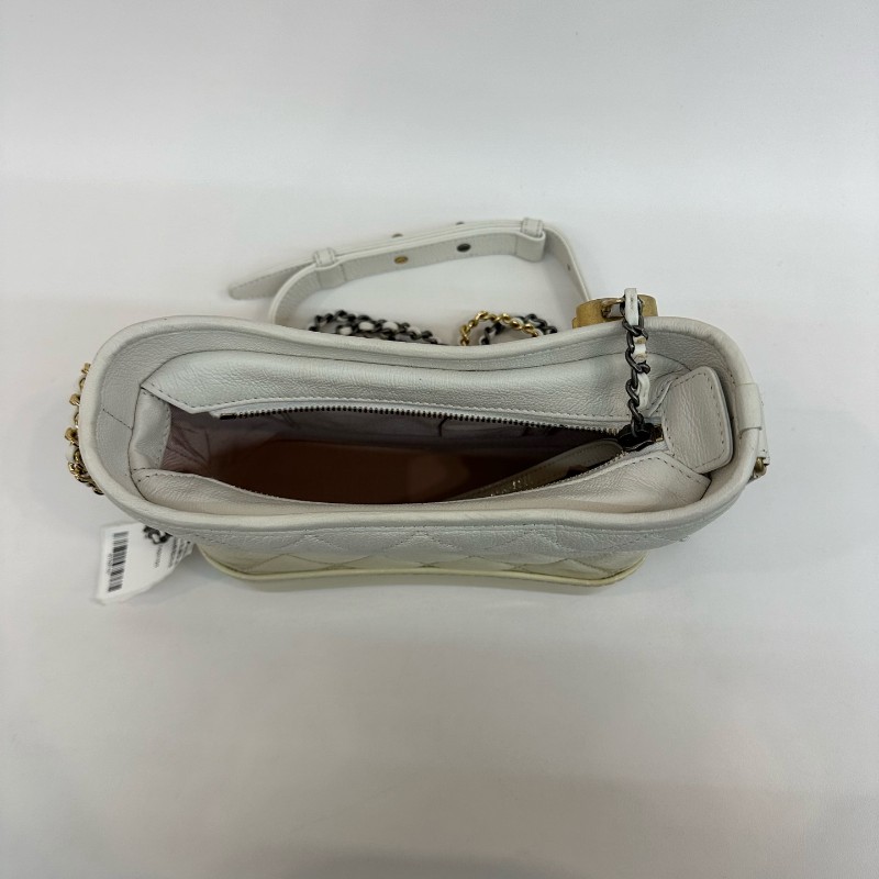 Chanel 白色漸變色流浪包小號 肩背包-3