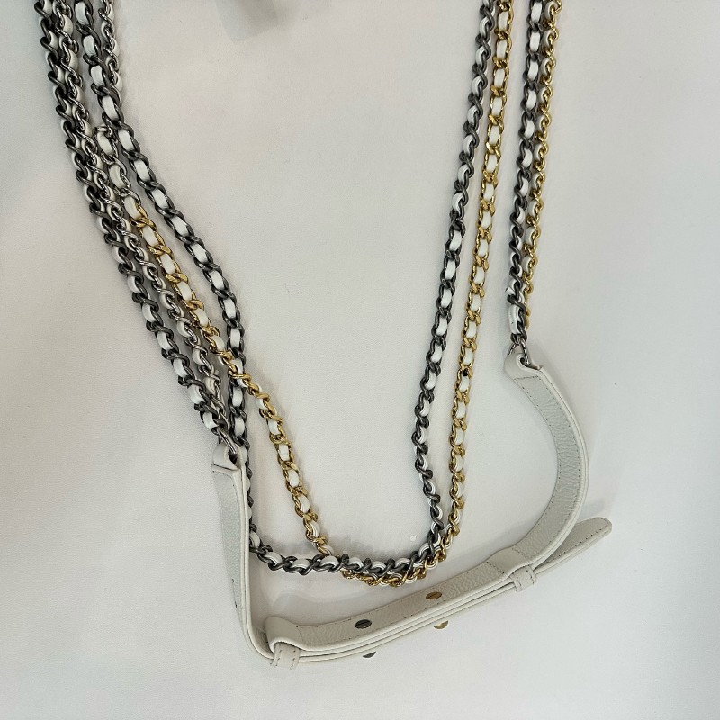 Chanel 白色漸變色流浪包小號 肩背包-6