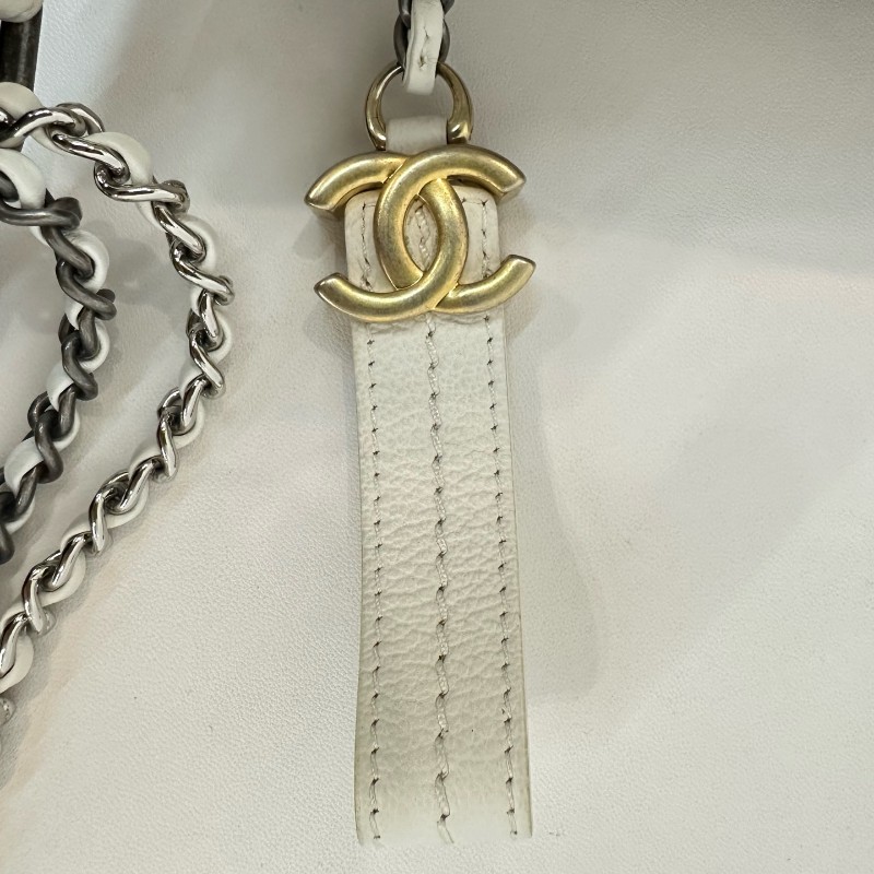 Chanel 白色漸變色流浪包小號 肩背包-12