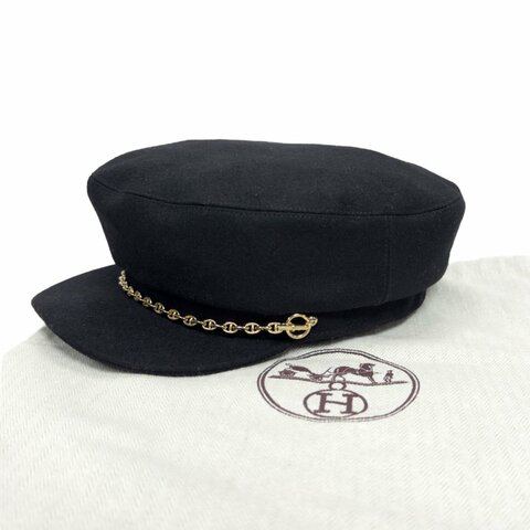 HERMES Belle-Ile Chaîne d'Ancre 豬鼻子🐽 純羊絨 報童帽