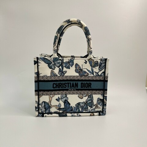 DIOR迪奧 BookTote Mexico 小號蝴蝶刺繡 托特包Tote包購物袋手提包