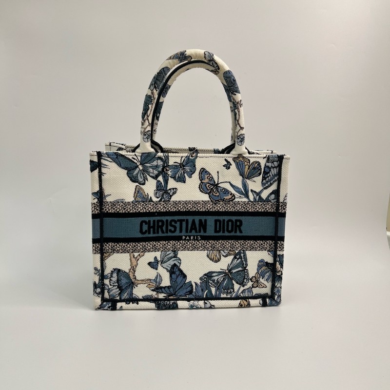 DIOR迪奧 BookTote Mexico 小號蝴蝶刺繡 托特包Tote包購物袋手提包-0