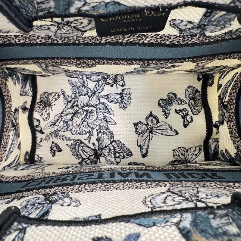 DIOR迪奧 BookTote Mexico 小號蝴蝶刺繡 托特包Tote包購物袋手提包-7