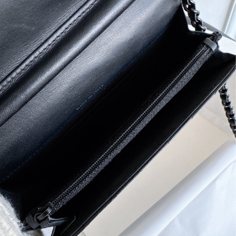 【近新閒置品】Chanel 香奈兒 so black 2.55woc 25開 極品全黑黑武士牛皮單肩側背斜挎包-13