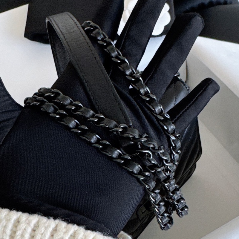 【近新閒置品】Chanel 香奈兒 so black 2.55woc 25開 極品全黑黑武士牛皮單肩側背斜挎包-15