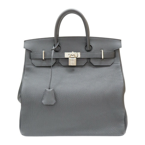 黑色 牛皮 Haut a Courroies 40 手提包 U刻/PHW【HERMES 愛馬仕】
