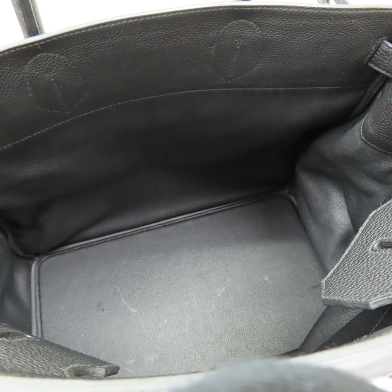 黑色 Togo牛皮 Hac Haut A Courroies 40 手提包 U刻 銀扣【HERMES 愛馬仕】-4