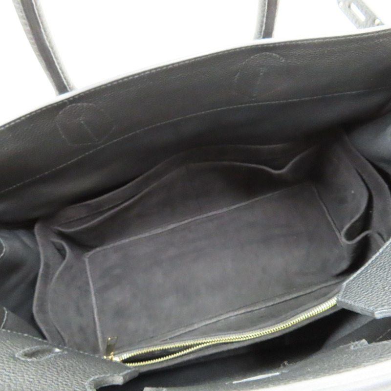 黑色 Togo牛皮 Hac Haut A Courroies 40 手提包 U刻 銀扣【HERMES 愛馬仕】-6