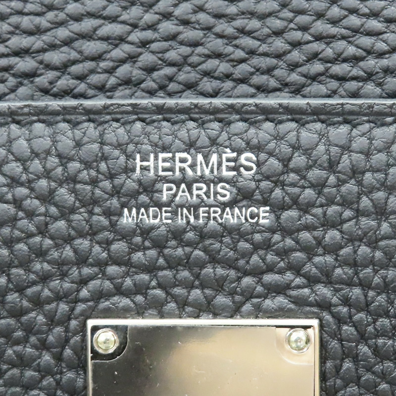 黑色 Togo牛皮 Hac Haut A Courroies 40 手提包 U刻 銀扣【HERMES 愛馬仕】-7