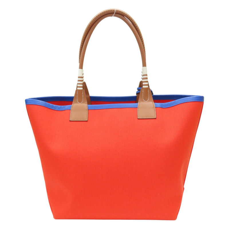 紅色 藍色 撞色 帆布 牛皮 Sac Steeple 28 肩背包【HERMES 愛馬仕】-1