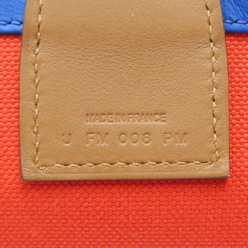 紅色 藍色 撞色 帆布 牛皮 Sac Steeple 28 肩背包【HERMES 愛馬仕】-7