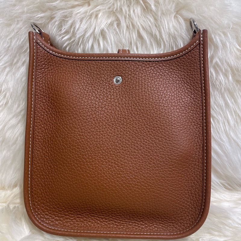 Hermès Mini Evelyne 金色銀扣拼彩帶-1