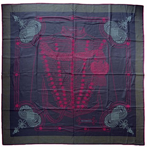 HERMES Brandebourgs Points shawl 140 勃蘭登堡 羊絨 圍巾