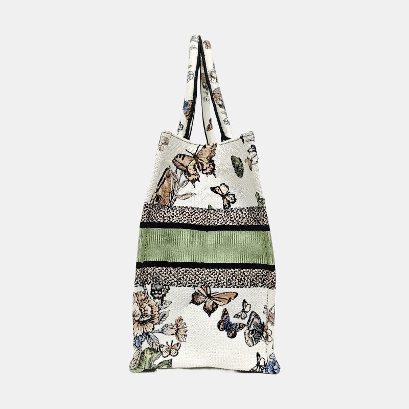 DIOR Book Tote 中號 白色蝴蝶帆布刺繡托特手提包-1