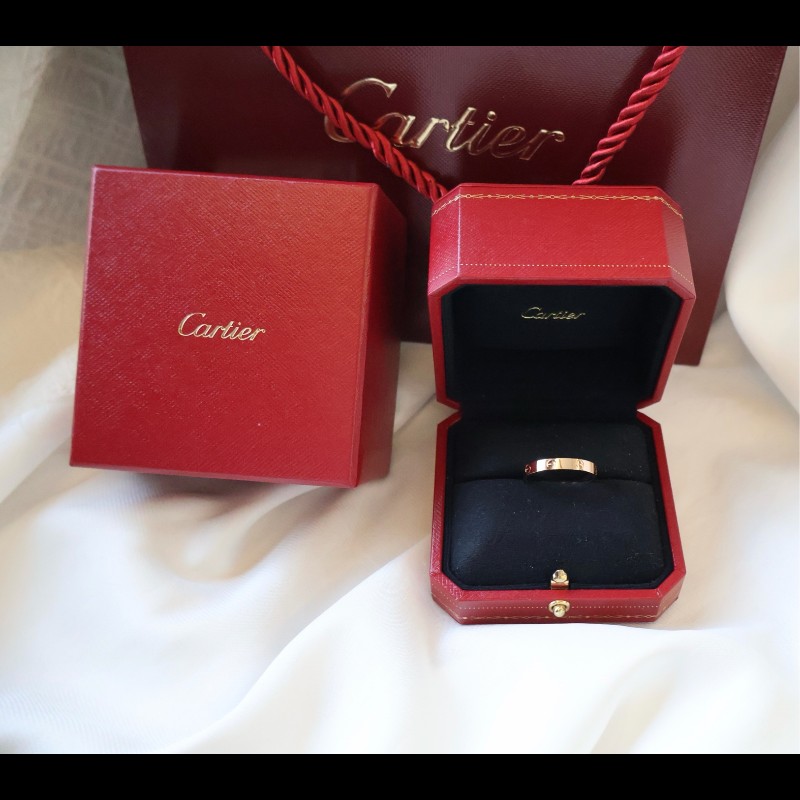 Cartier 18k玫瑰金love窄版戒指 尺碼64-0