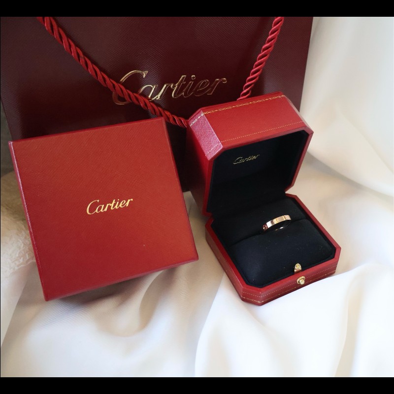 Cartier 18k玫瑰金love窄版戒指 尺碼64-1