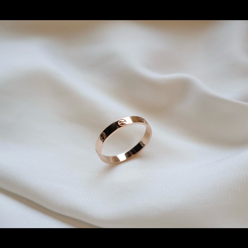Cartier 18k玫瑰金love窄版戒指 尺碼64-3