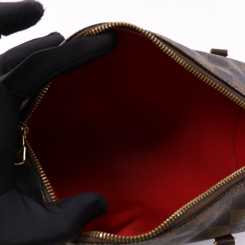 LOUIS VUITTON Damier Papillon PM金扣手挽袋-4