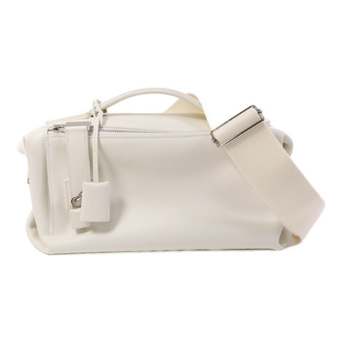 HERMES Evercolor皮革Emile 30銀扣肩背袋Blanc