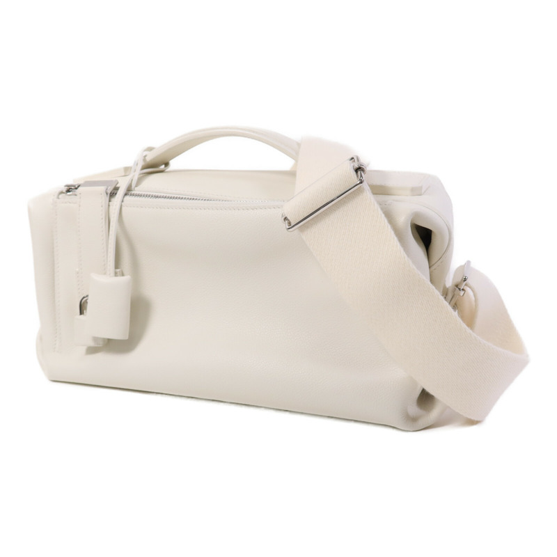 HERMES Evercolor皮革Emile 30銀扣肩背袋Blanc-2