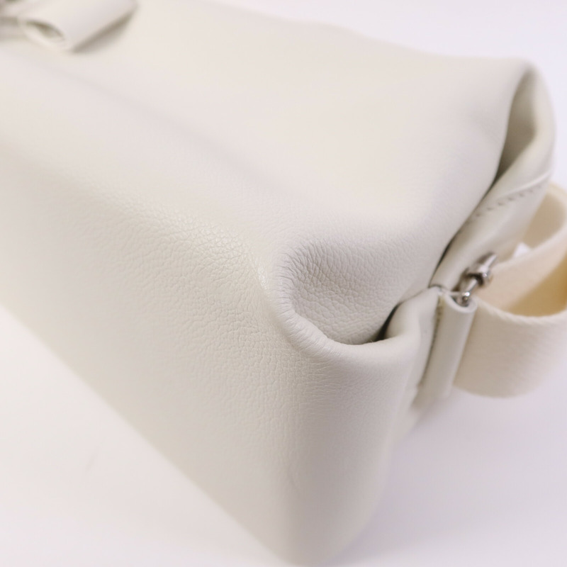 HERMES Evercolor皮革Emile 30銀扣肩背袋Blanc-10