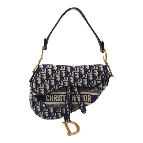 Dior 帆布Saddle Medium金扣肩背袋