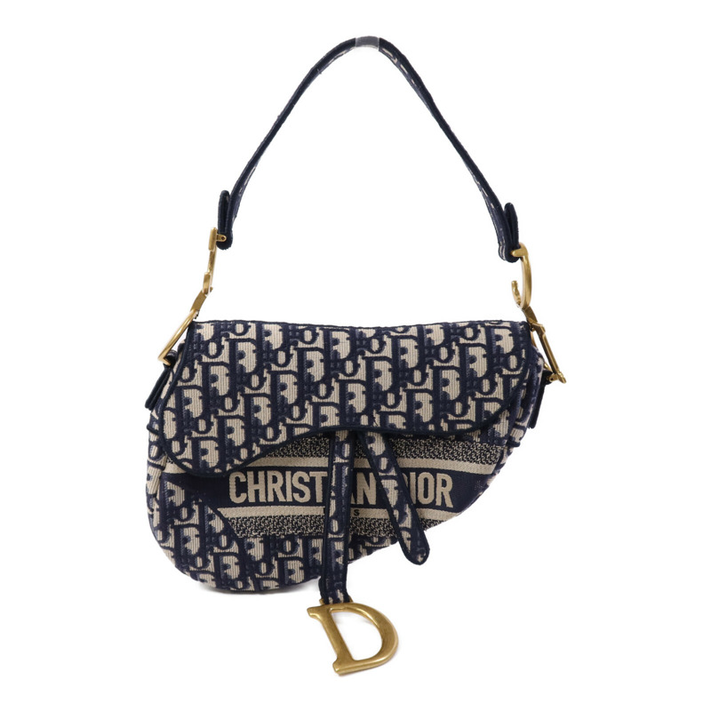 Dior 帆布Saddle Medium金扣肩背袋-0