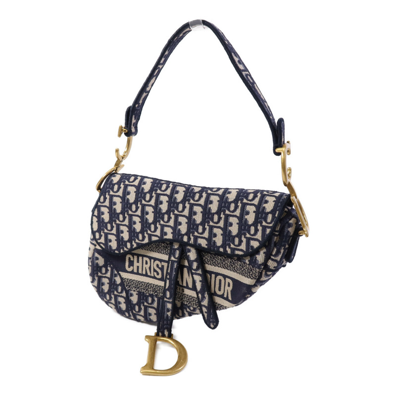 Dior 帆布Saddle Medium金扣肩背袋-2