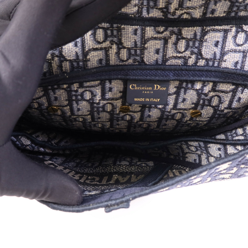 Dior 帆布Saddle Medium金扣肩背袋-4