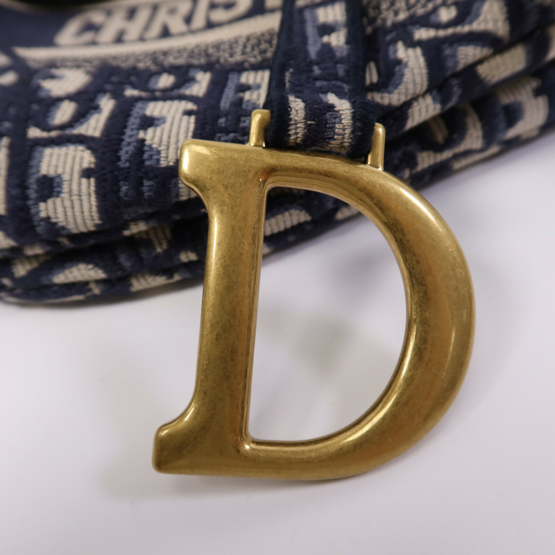 Dior 帆布Saddle Medium金扣肩背袋-6