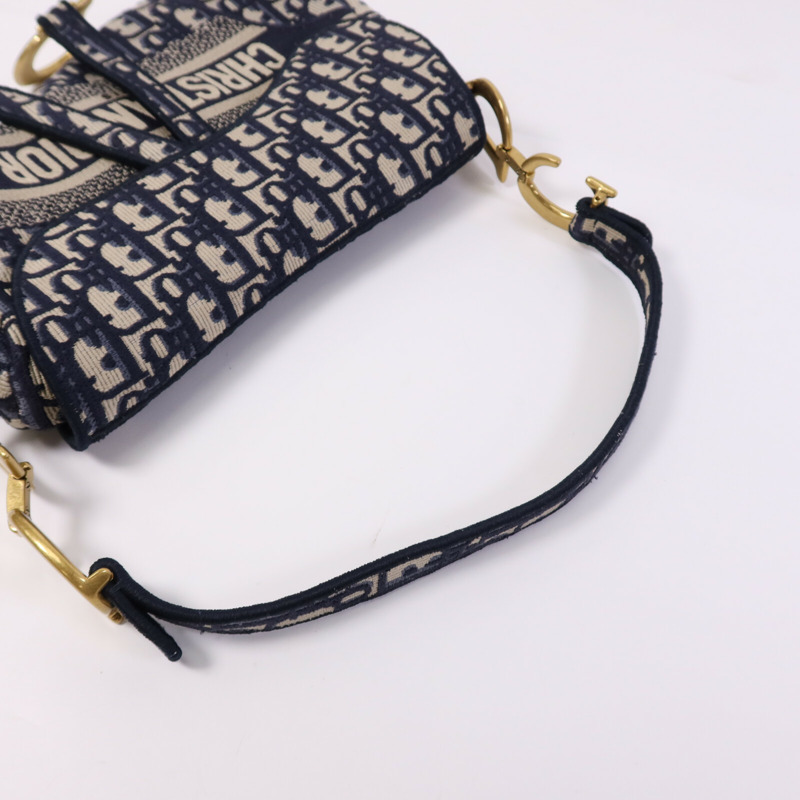 Dior 帆布Saddle Medium金扣肩背袋-8