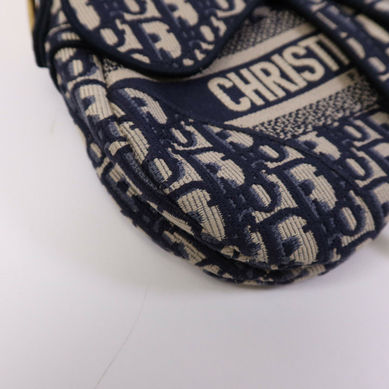 Dior 帆布Saddle Medium金扣肩背袋-10