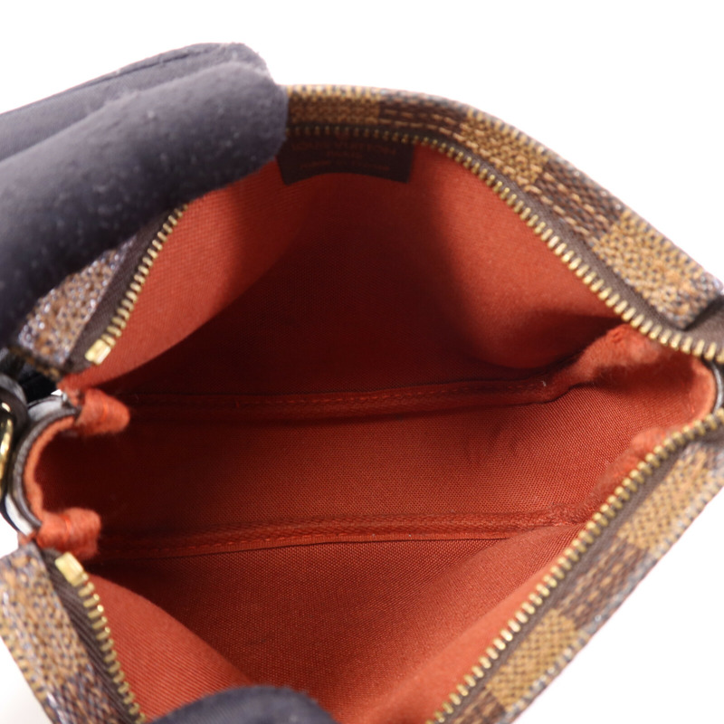 LOUIS VUITTON Damier Trousse Makeup Accessory Pouch金扣手挽袋-4