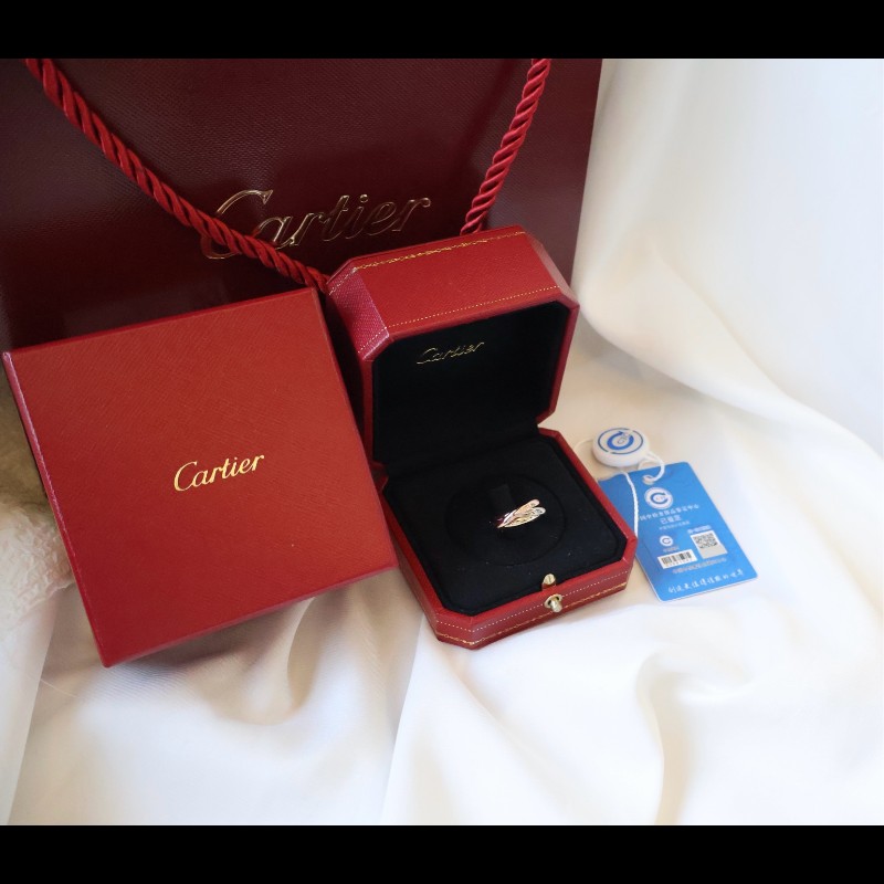Cartier三環戒指 52號trinity系列窄版-1