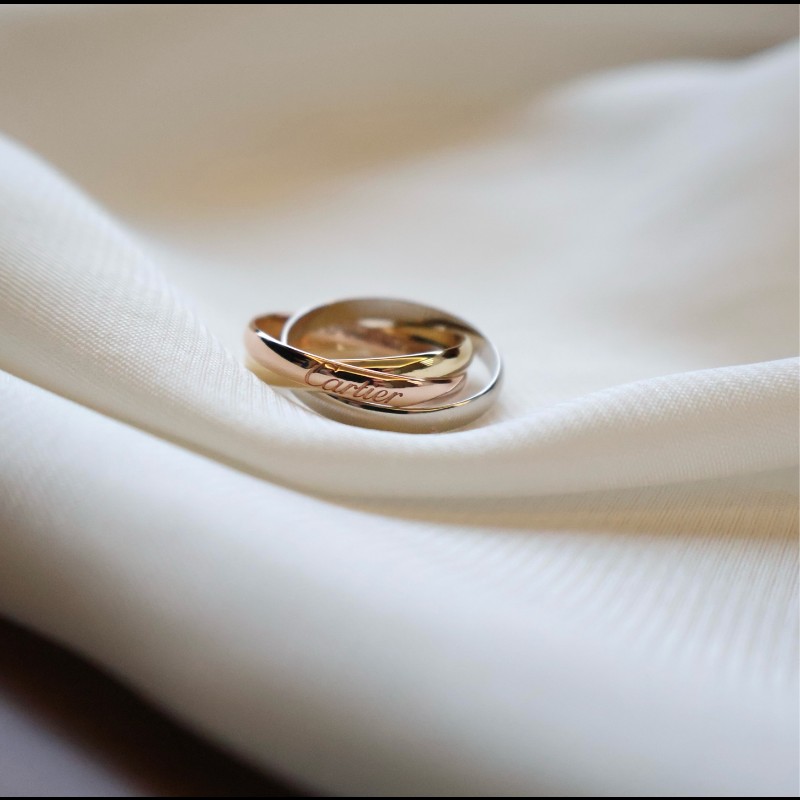 Cartier三環戒指 52號trinity系列窄版-2