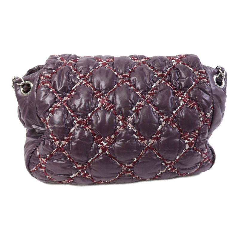 CHANEL 尼龍Chain Shoulder Bag銀扣鏈帶肩背袋-1